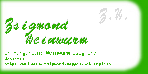 zsigmond weinwurm business card